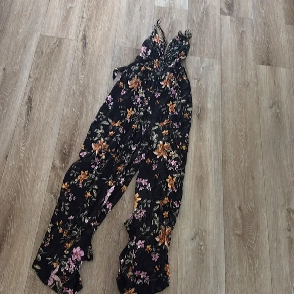 American Eagle Outfitters Floral Jumpsuit - Black and Multicolor - Picture 2 of 4